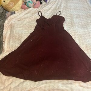 SHEIN Burgundy Glitter Dress